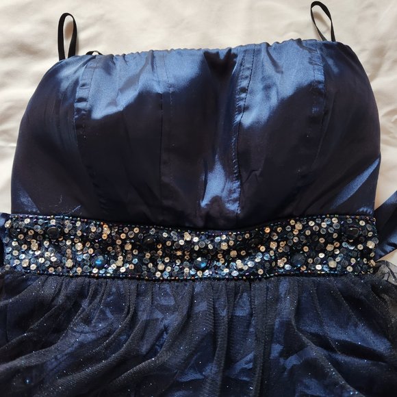 Xtraordinary Blue Strapless Short Dress Size 3 - Cocktail Dress - Sparkle - Picture 4 of 13